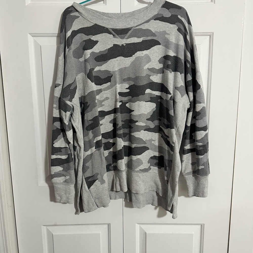 Black and white camo pullover